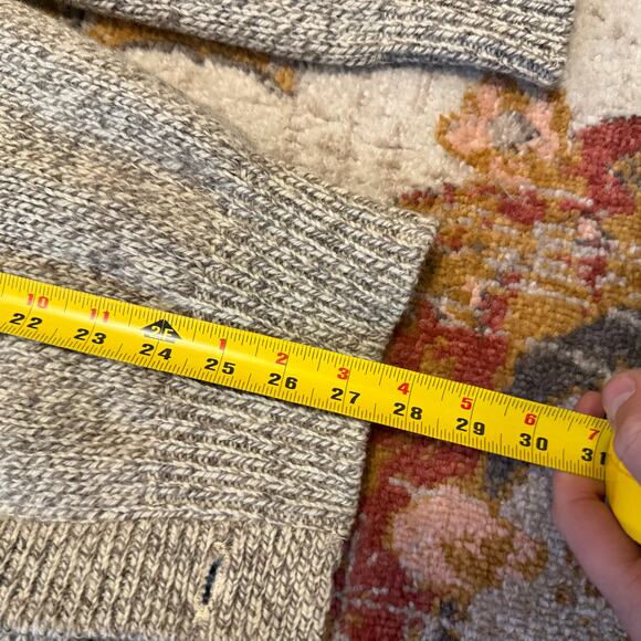 Men's VTG 90's Cabela's Wool Leather Elbow Patch Hunting Shooting Sweater Sz L - Picture 2 of 7